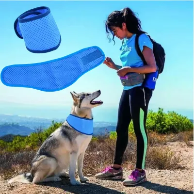 Summer Cooling Bandana for Dog Super Absorbent Ice Towel Collar Adjustable Pet Heatstroke Prevention Scarf for Walking Sleeping