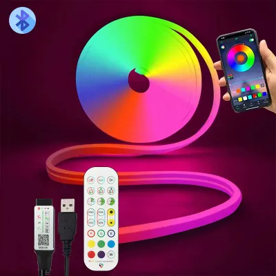 USB Neon Rope Lights,Flexible Led Rope Lights Control with App/Remote,Music Sync Gaming Neon Light Strip for Living Room Bedroom