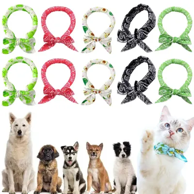 1-20PCS Pet Cooling Scarf for Dogs Summer Ice Silk Bandana Neck Wrap Heat Relief Reusable Cool Collar Small Medium Large Pets