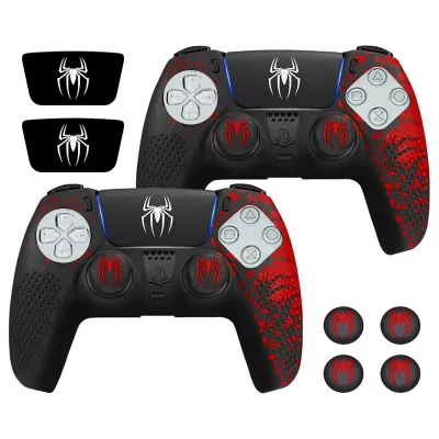 For PS5 Controller Cover Case Anti-Slip Silicone Protective Skin Compatible with PS5 Controller with Thumb Grip Cap Sticker
