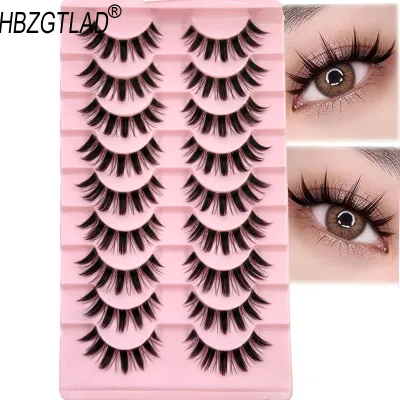 HBZGTLADFalse Eyelashes Cosplay Spiky Lashes Mink Dramatic Manga Anime Lashes Thick Fake Eyelashes Extensions Doll Strip Lashes