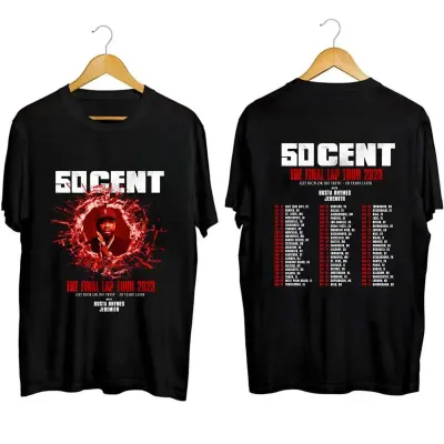 50 Cent The Final Lap Concert 2023 T Shirt Black Cotton For Fans 2 sided