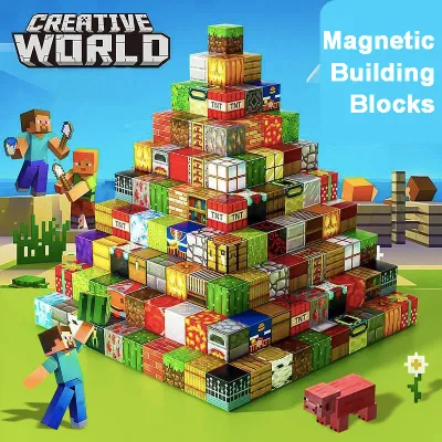 Magnetic Building Blocks Toys for Toddlers Gifts Sensory Construction Toys Mine Magnet World Set for Boys Girls Children Toys