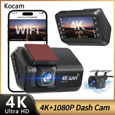 4K WIFI Dash Cam 2160P+1080P Car DVR Front and Rear Dual Lens Auto Car Camera with Night Vision 24H Parking Monitor Black Box