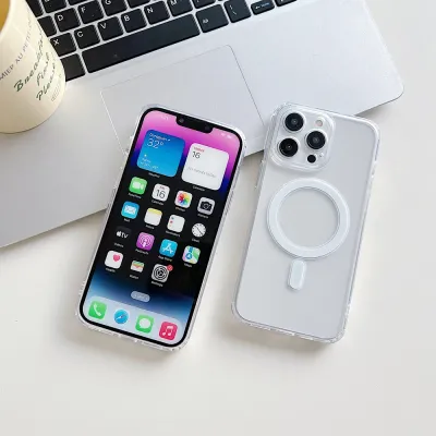 Transparent Phone Case For iPhone 16 15 14 13 12 11 Pro Max/Pro/Plus/ Magsafe Magnetic Wireless Charging Silicone Cover