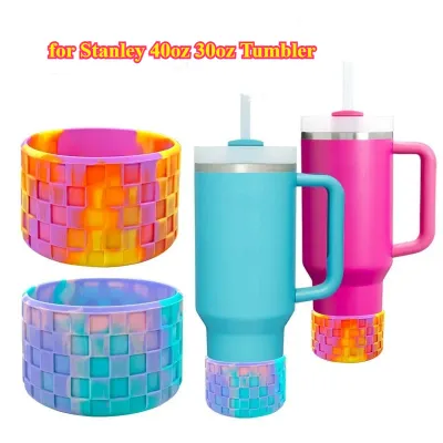 Silicone Boot Sleeve for Stanley 40oz 30oz Tumbler Protective Water Bottle Bottom Bumper Silicone Cup Cover Kitchen Accessories