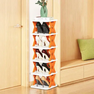 Foldable Shoe Rack Organizer Shoe Box Vertical Narrow Stand Space-Saving Stackable Shelves Multi-layer Shoe Rack For Bedroom