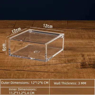 Square Cube Acrylic Box Transparent Case With Lids Transparent Container Stackable Design Storage Box Decorative Use