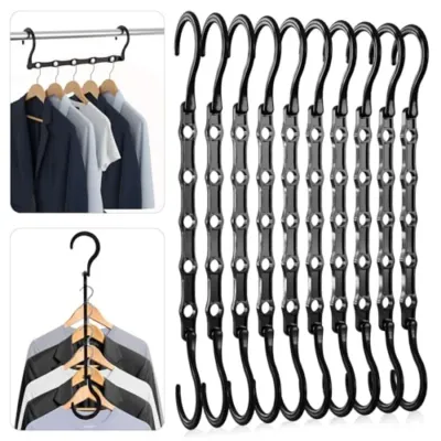 Space Saving Hangers for Dorm Closet - ABS Plastic Collapsible Hangers - Black - Durable, Compact, Space-Efficient Clothing Org