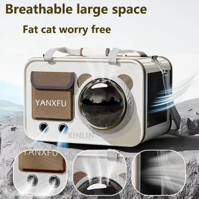 Large Capacity Cat Backpack Carrier with Bubble Window - Lightweight Pet Travel Bag for Outdoor Adventures