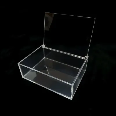 Durable Square Cube Acrylic Box Transparent Case With Lids Transparent Container Stackable Design Storage Box Decorative Use