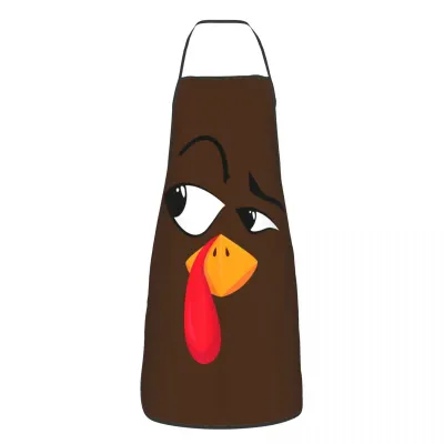 Turkey Face Pilgrim Thanksgiving Aprons 52*72cm Kitchen Cuisine Bib Tablier Home Cleaning Gardening Pinafores for Unisex Chef