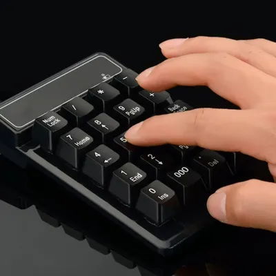 Mechanical Waterproof Numeric Keypad 22-Key Wireless USB Numpad Fast Mechanical Keys Ergonomic Design for Pc Desktop
