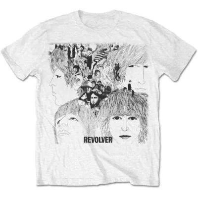 Gray The Beatles Revolver Album Art T-Shirt, Men's Classic Rock Tee, Perfect for Fans Who Love Psychedelic Rock & Vintage Design