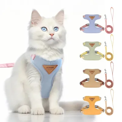 Escape Proof Cat Harness with Leash Adjustable Soft Vest Pet Walking Set for Outdoor Kitty Safety No Pull Comfort Design