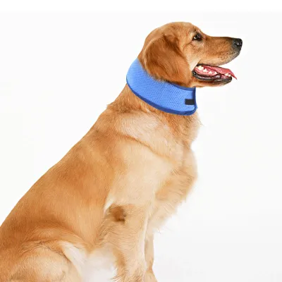 Adjustable Cooling Dog Collar Summer Pet Bandana Breathable Lightweight Ice Cooling Neck Wear for Dogs Outdoor Activity Hiking