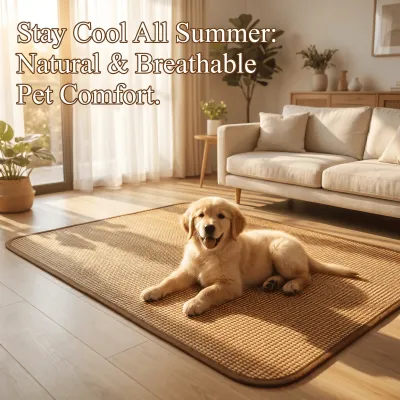 Pet Dog Cat Cooling Mat Summer Bamboo Rattan Sleeping Pad for Guinea Pig Hamster Rabbit dog beds for small dogs dog bed