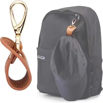 Travel hat clip leather Simple golf baseball hat clip Summer hat strap Towel Gloves Storage wallet Buckle Hands-free lock buckle