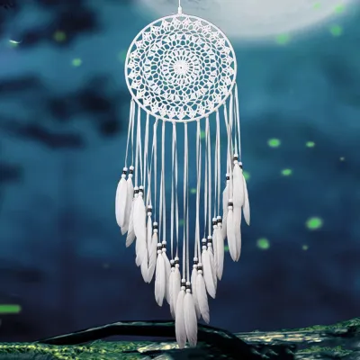 Macrame Dream Catcher Bohemian Leaf Wall Hanging Nordic Decor Boho Tapestry Ornaments for Home Living Room Kids Room Decoration