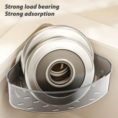 Suction Cup Sink Corner Rack Large Capacity Cup Sponge Holder Easy to Install Multifunctional Kitchen Sink Caddy Organizer
