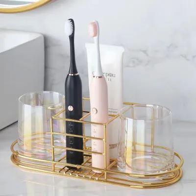 Gold Toothbrush Holder Shelf Bathrooms Wall Mounted Stand Shower Tumbler Storage toothpaste set shaver organizer Holder