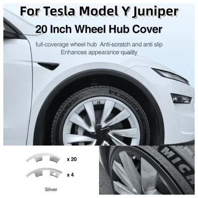 For Tesla Model Y Juniper 20 inch Uberturbine Rim Hub Cap Patch Wheel Cover Protectors ABS Car Decals Car Exterior Accessories