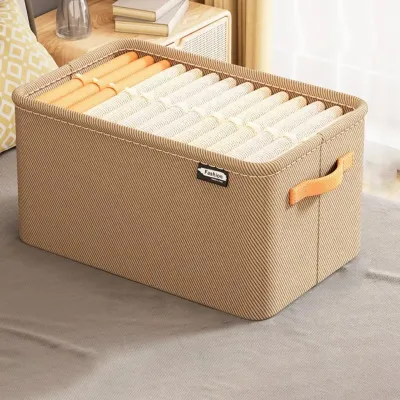 Fabric Cloth Storage Box For Book Clothes Toys Sundries Storage Foldable Closet Drawer Storage Wardrobe Clothes Bra Organizer 