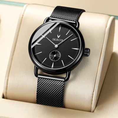 SKROX Elegant Minimalist Man Watch Thin Manual Mechanical Waterproof Men's Wrist Watches Original Luxury Brand Wind Up Clockwork