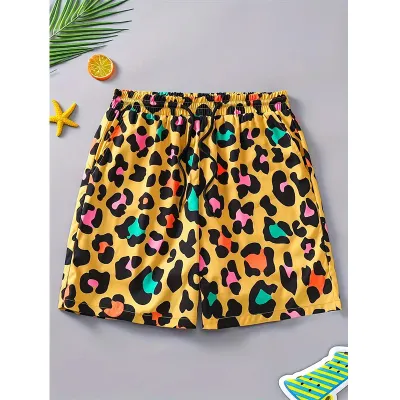3D Funny Leopard Camouflage Print Beach Shorts For Men Women Casual Hawaiian Surf Board Short Pants Quick Dry Gym Swim Trunks