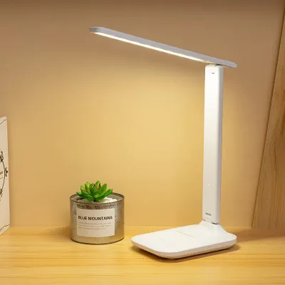 6000mAh LED Table Lamp USB Chargeable/Plug in Stepless Dimmable Desk Lamp Touch Foldable Eye Protection Reading Night Light