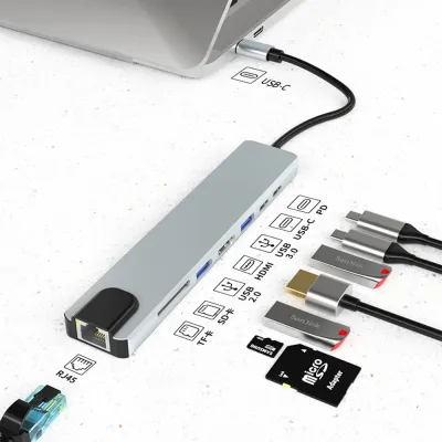 USB C HUB Type C Splitter To HDMI-4K Docking Station Laptop Adapter With PD SD TF RJ45 thunderbolt 3 For Macbook Air M1 iPad Pro