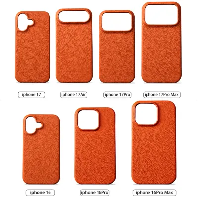LANGSIDI for Magsafe Case for iPhone 17 Air 15 16 Pro Max Lychee Natural Cowhide Leather Magnetic Protector Luxury Phone Cover