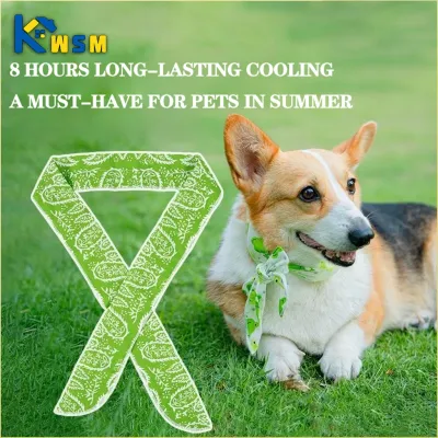 Pet Cooling Scarf Ice Collar for Cats Dogs Summer Heat Relief Outdoor Travel Accessory with Breathable Cartoon Design