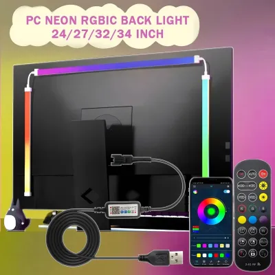 24-34inch Monitor LED RGBIC Gaming Neon Backlight Sync with App USB Powered 5V LED Light for PC Sync Music Lighting for Computer