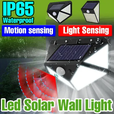 Outdoor Solar Wall Lighting IP65 Waterproof Wireless Security Lamp PIR Motion Sensor Exterior Floodlight for Garden Yard Pathway