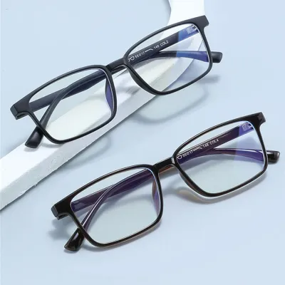 VIVIBEE Classic Square Blue Light Blocking Glasses TR90 Men Women Office Anti Light Black Eyeglasses Computer Filter Goggles