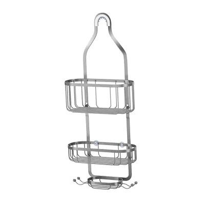 Bathroom Hanging Shower Organizer Over Head Shower Caddy Basket with Hooks for and Sponge Rustproof Stainless Steel