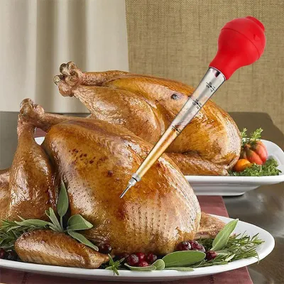 Turkey Baster Baster Syringe for Cooking Meat Injector Set with Cleaning Brush Inject Needle Barbecue Basting Brush Kitchen Tool