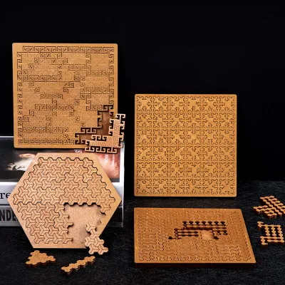 Impossible Wooden Puzzle IQ Puzzles for Adults Impossible JigSaw Puzzles Brain-teaser Ten Level Difficulty Tangram Board Games