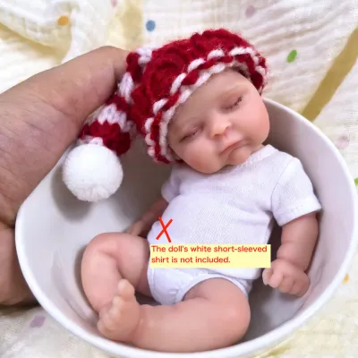 15CM Mini Full Solid Silicone Reborn Baby Doll Peaches Washable Body Girl Adorable 6 Inch Silicone Doll Birthday Christmas Gift
