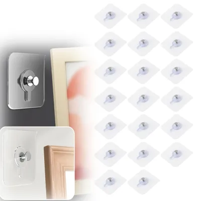 Self-Adhesive Hook Strong Picture Frame Nails Hooks - No Drilling for Photo Frame Hanging Clock Waterproof Wall Organizer