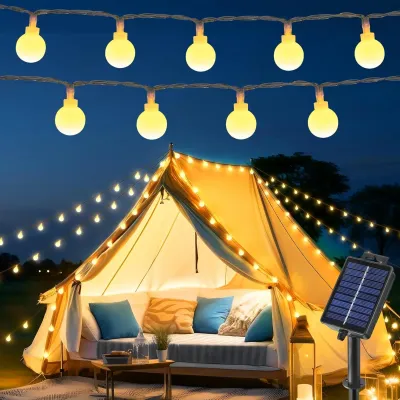 Solar Lights Outdoor Waterproof LED Globe String Lights 8 Modes Outdoor Christmas Garden Lights for Yard Balcony Patio Party