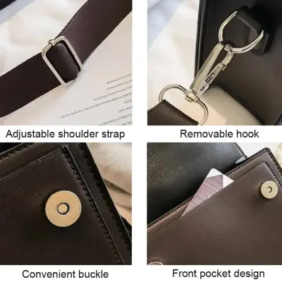 Women PU Leather Crossbody Bag Fashion Shoulder Messenger Handbag Small Flap Bag for Travel