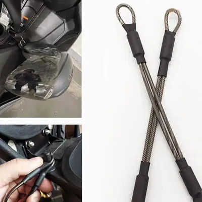 304 Stainless Steel Helmet Anti-theft Lock Rope Security For Motorcycle Helmet Protector Rope Line Helmet Strap Storage Ropes