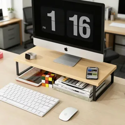 Creative Monitor Stand with Storage Rack - Elevated Base for Home & Office Desktop Organization