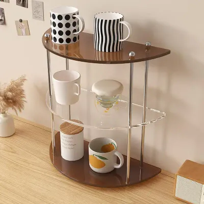 Acrylic Bathroom Vanity Organizer Perfume Organizer For Dresser Countertop Shelf Makeup Count Shelf Desktop Storage For Kitchen