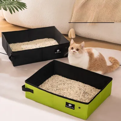 Portable Cat Litter Box Foldable Travel Toilet Disposable Waterproof Sand Tray Leak Proof Pet Potty For Camping Outdoor Trips