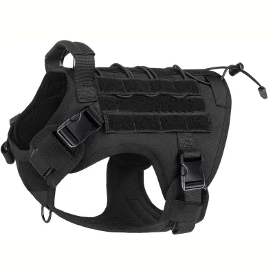 Dog Harness,Tactical Dog Harness with Handle,No-Pull Service Dog Vest with Hook & Loop Panels,Adjustable Dog Vest Harness for Wa