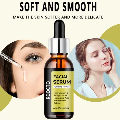 Hydrating Facial Serum with Vitamin C & Hyaluronic Acid - Niacinamide & Retinol Enriched Moisturizing Formula for Daily Skin Car