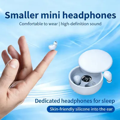 SK26 Bluetooth 5.4 Wireless Earphones Small Earbuds Sleeping Sport Invisible Headphones Bass Sound Quality Headset Sliding Cover